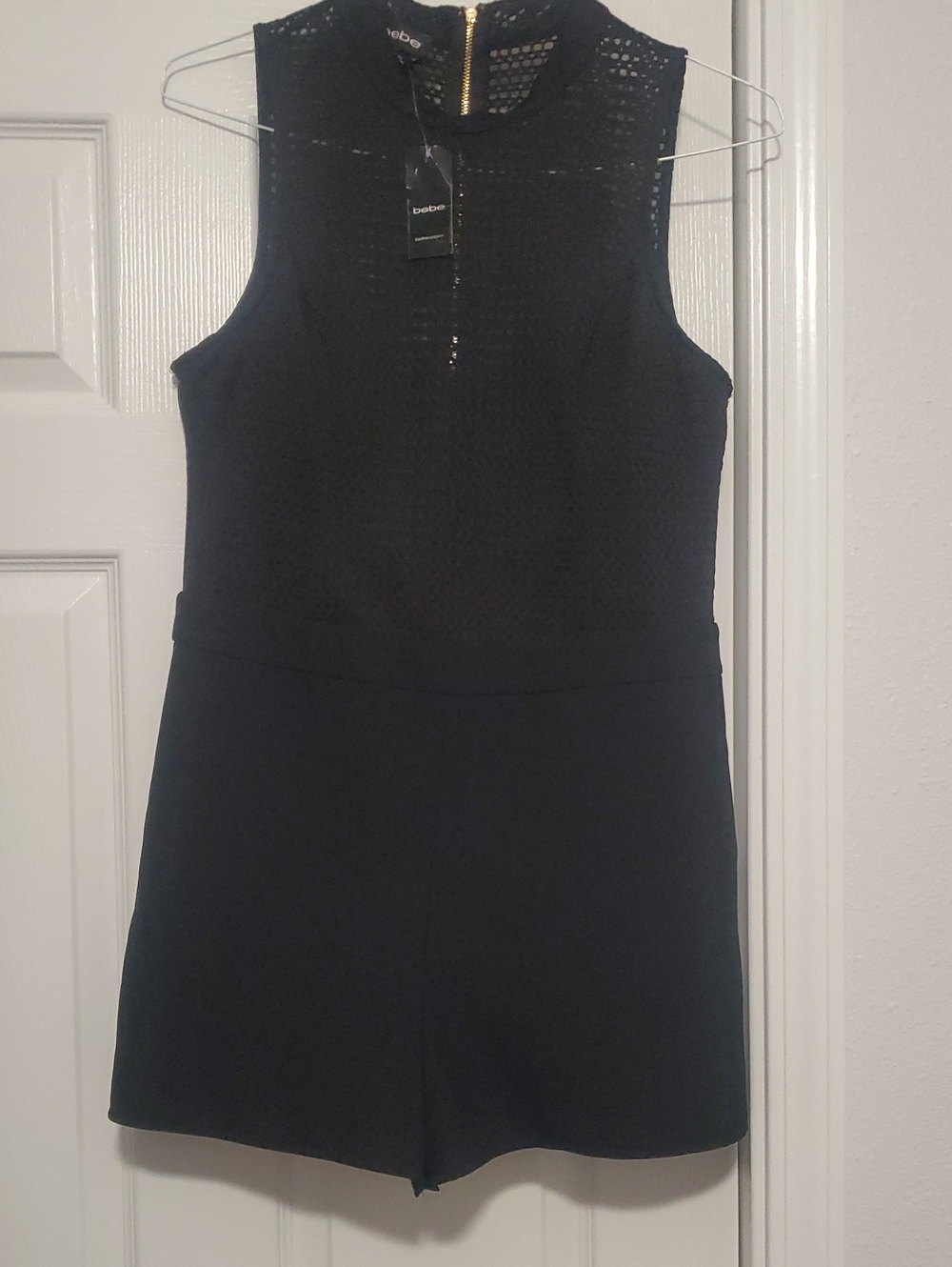 New Bebe Khole Mock Neck Romper L Y2K